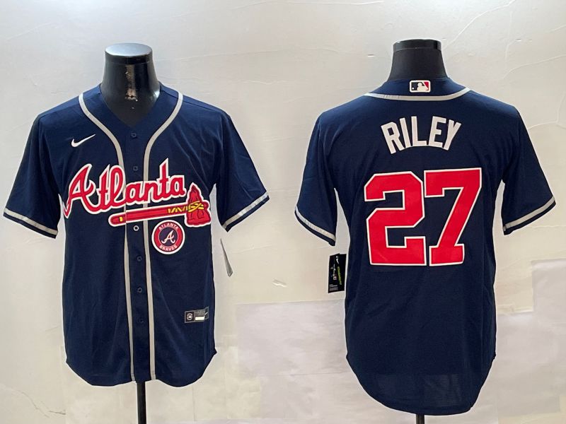 Men Atlanta Braves 27 Riley Blue Game 2024 Nike MLB Jersey style 2